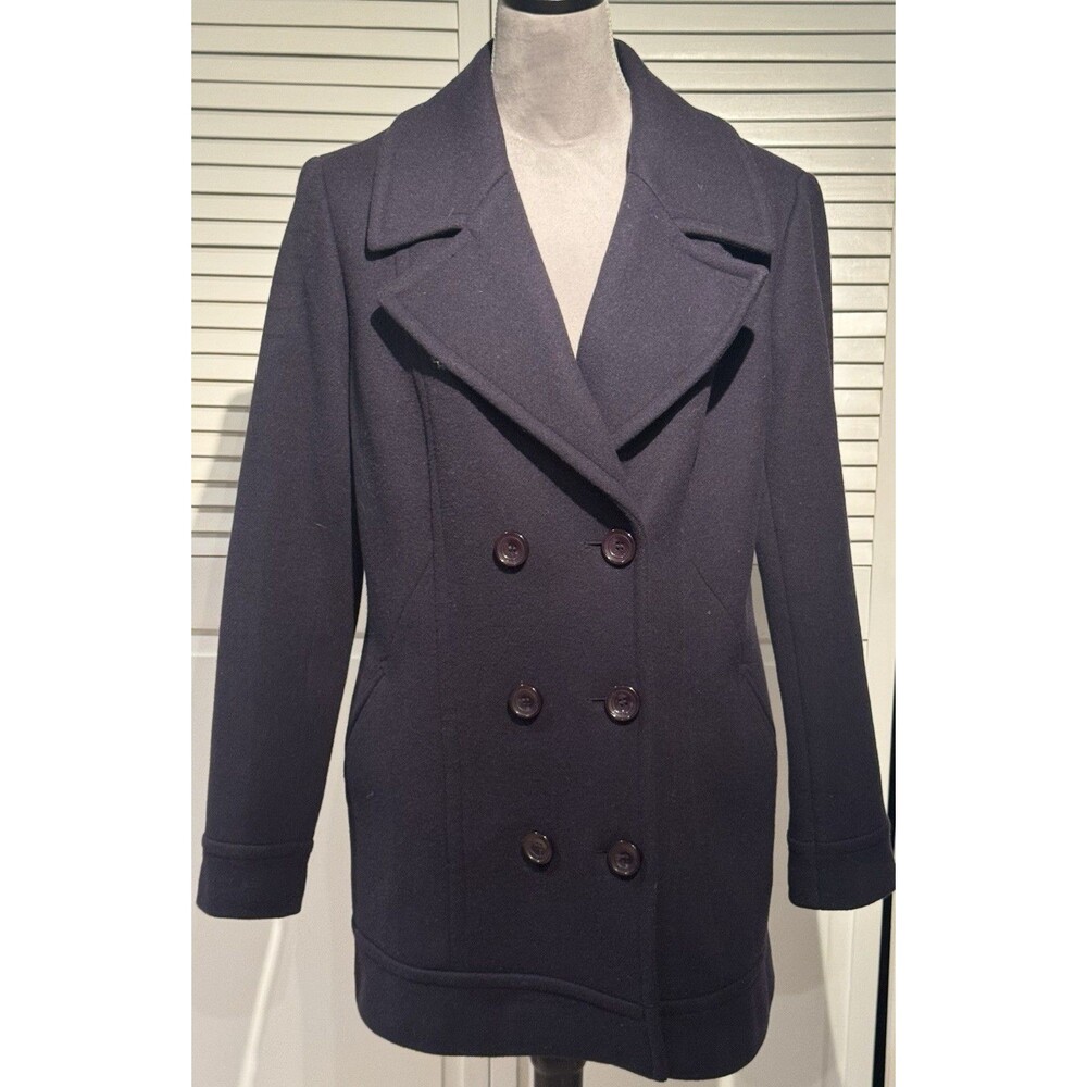 VTG Pendleton Navy Wool Double Breasted Pea Coat Women’s LG NWOT Preppy Chic